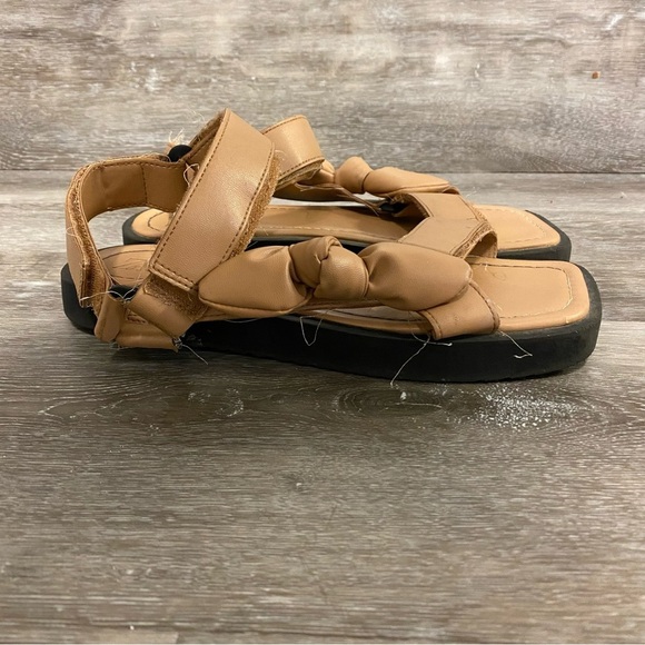 Zara |  Womens Tan Strapped Bow Sandals Size 36 - Picture 3 of 11